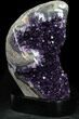 Dark Purple Amethyst Cluster On Wood Base #37712-1